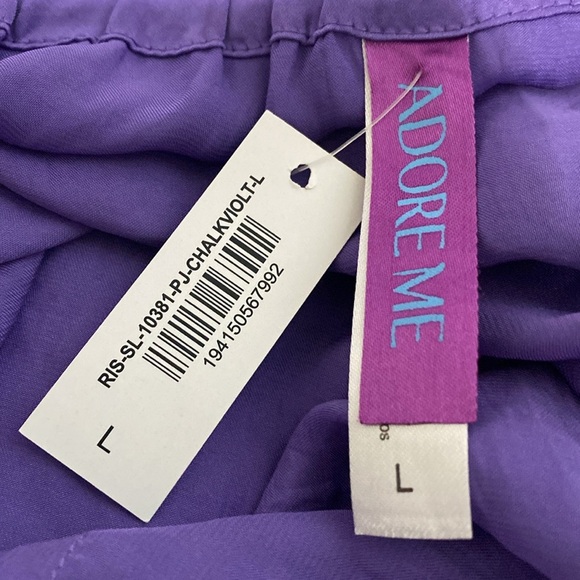 Adore Me NEW Chalk Violet Bethany Coquette Top & Pants Pajamas 2 Piece Set Sz. L - Picture 16 of 16